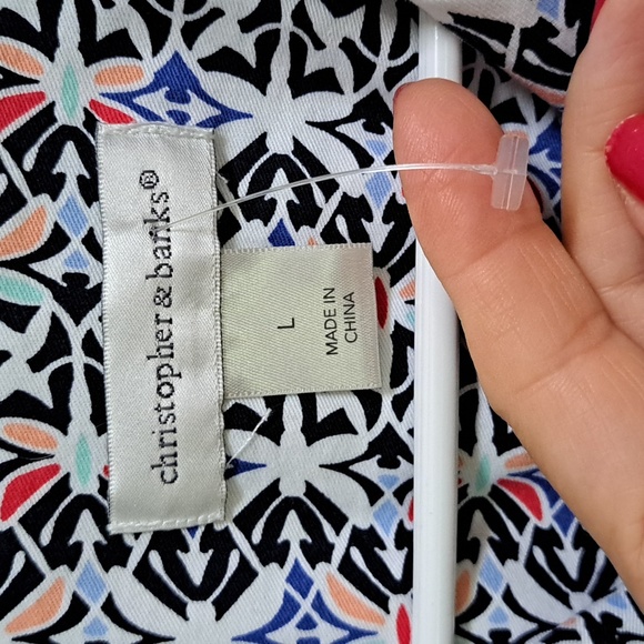 Christopher & Banks Multicolor 3/4 Sleeve Bussiness/Casual Jacket. Size Large - Picture 9 of 11